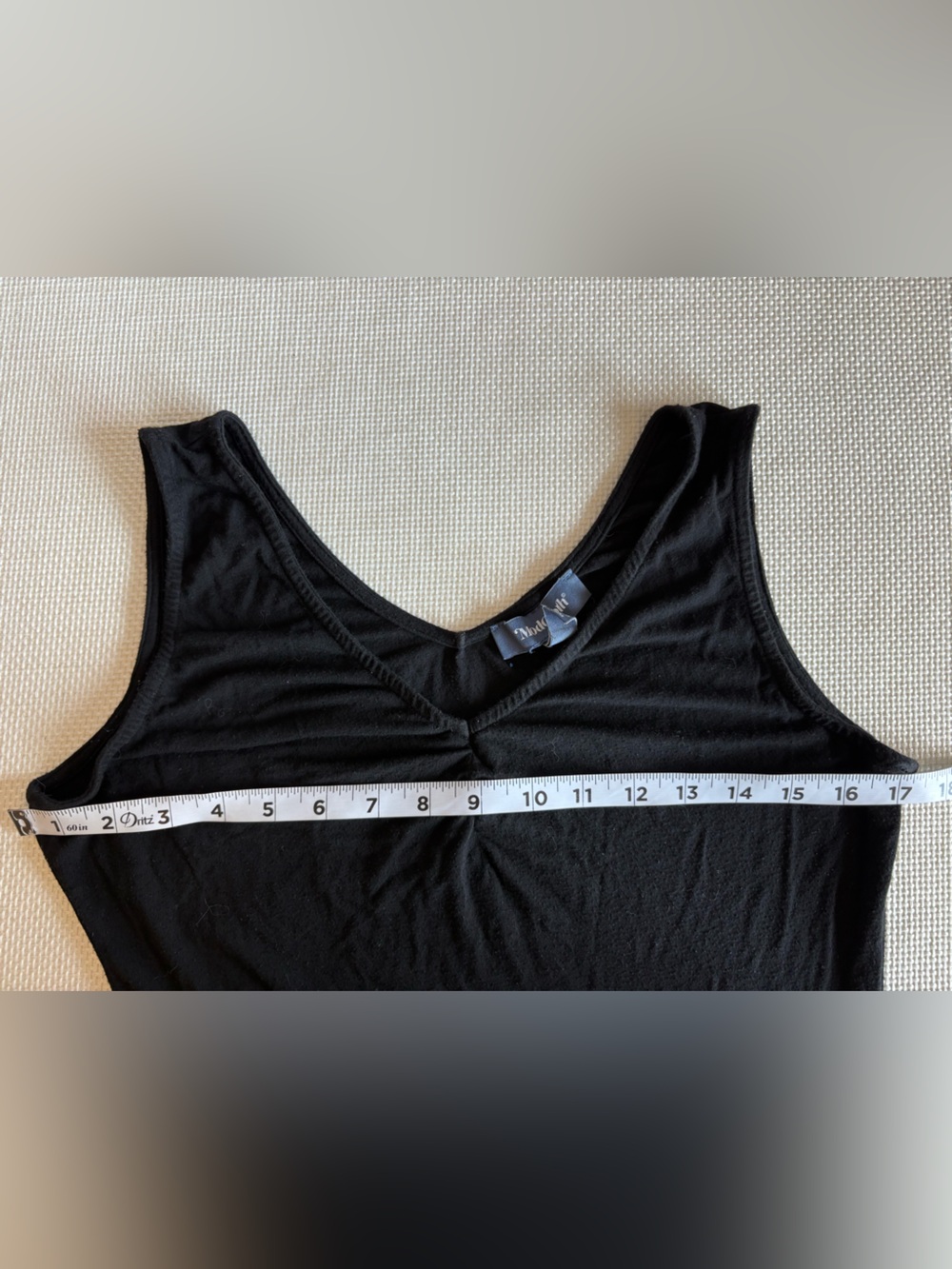 Modcloth Black Tank Top Stretchy V Neck Size Medium Retro 70s 80s - Picture 5 of 6